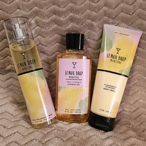 Bath & Body Works Lemon Drop Martini Fragrance Mist, Shower Gel, and Body Cream